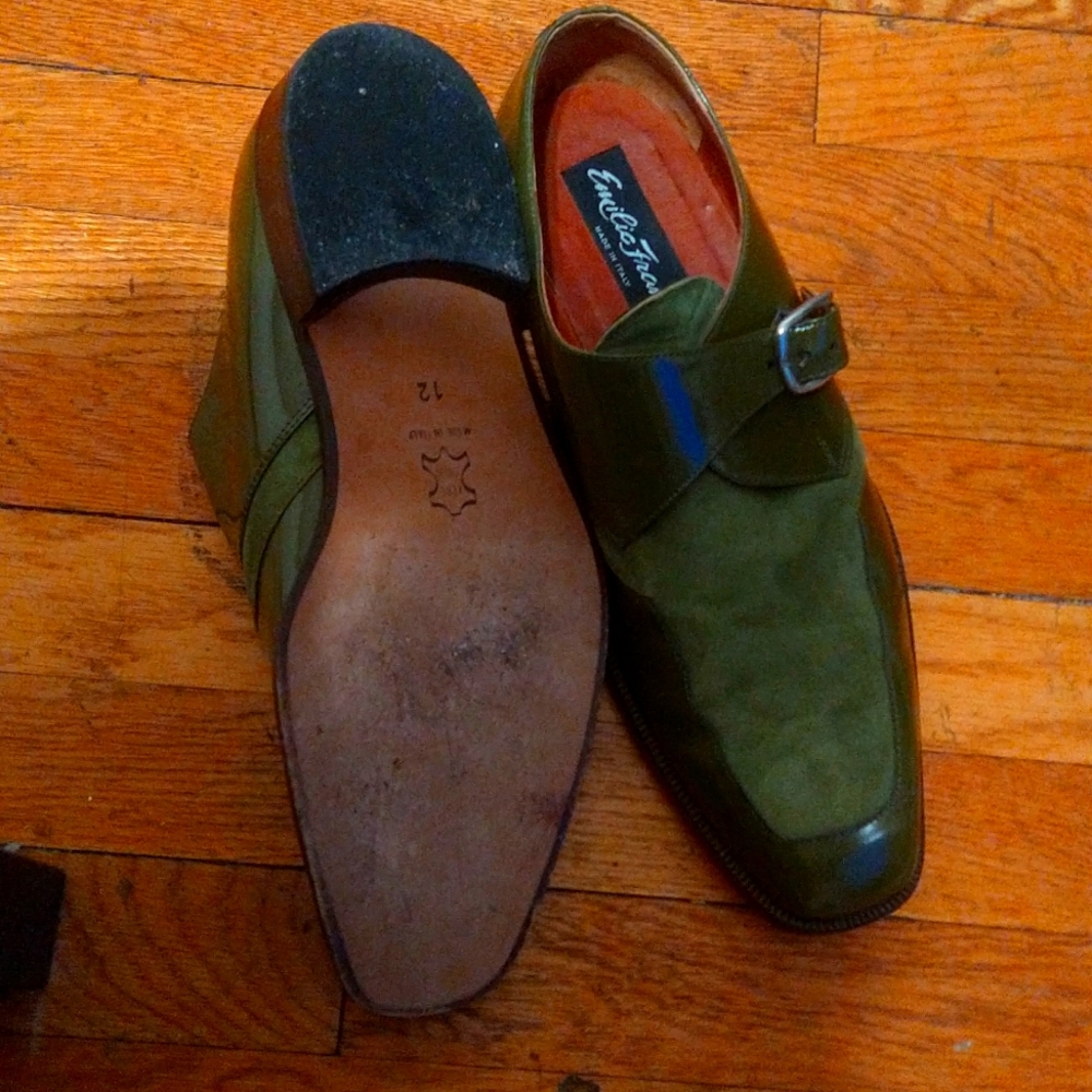Vintage Emilio Franco men’s leather and suede loafers sz 12